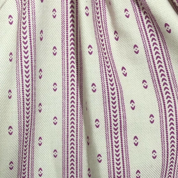 🌺Bit& Bridle Purple Patterned Henley 3/4 Length Bell Sleeve - Picture 2 of 6